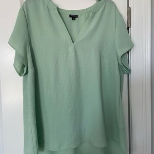 Torrid cap sleeve loose fit green shirt